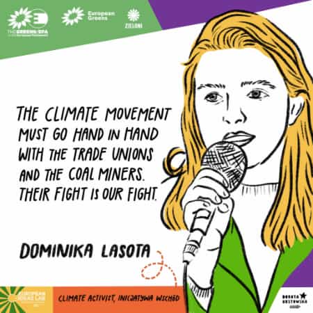 Explore the portrait of a climate activist and her powerful words on climate change captured in a graphic note.